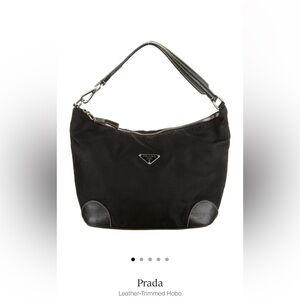 Prada Nero Tessuto Nylon Hobo Bag